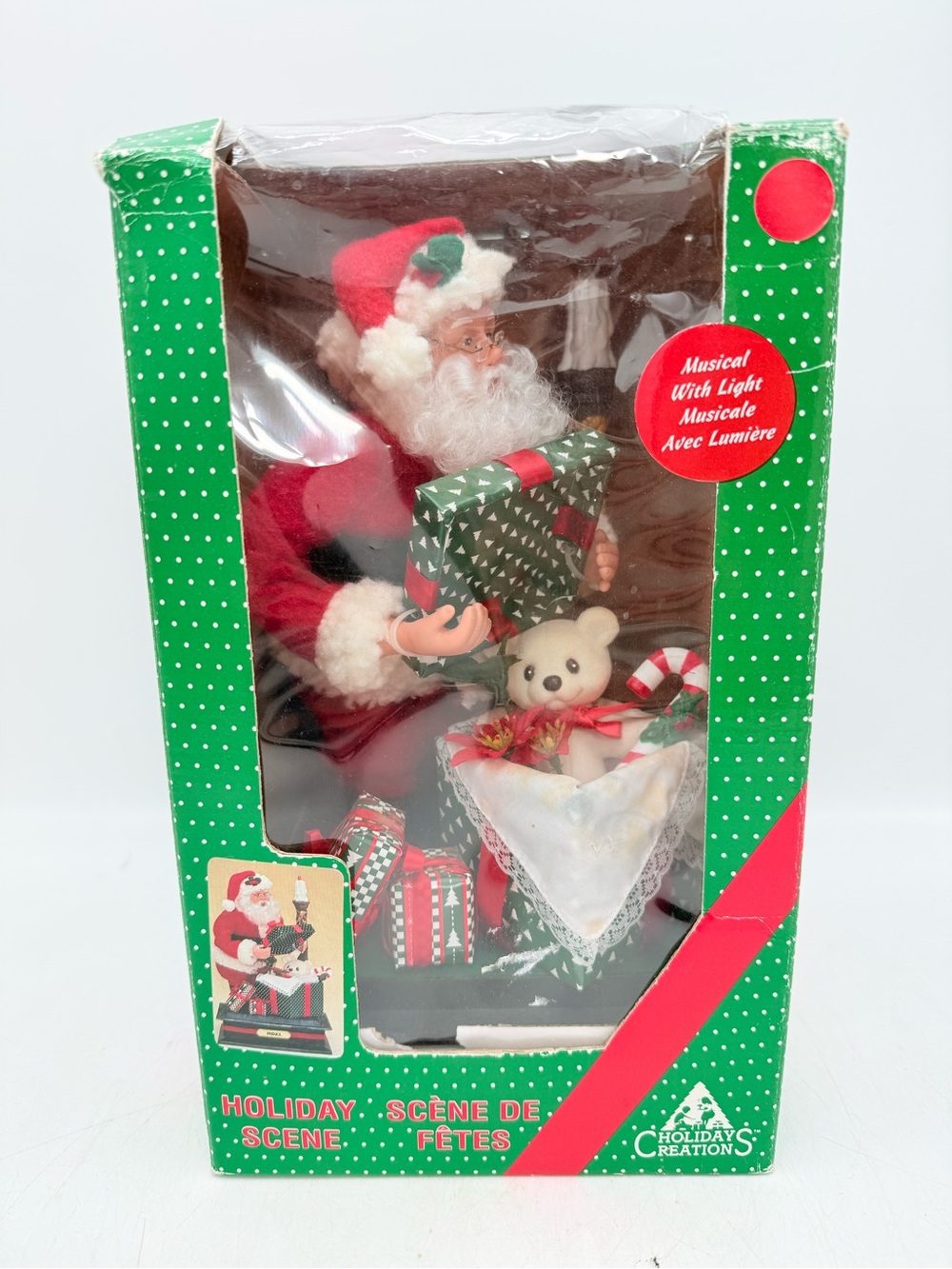 Vintage Holiday Creations Santa Claus Musical Holiday Scene W/ Lights Christmas